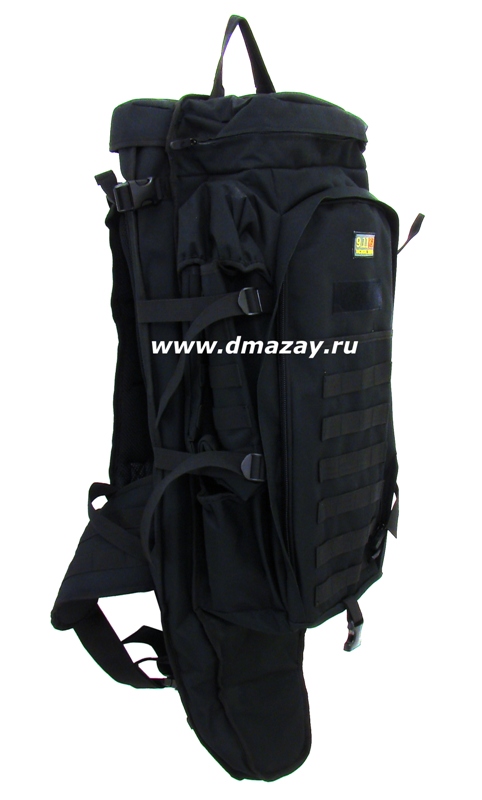Тактический рюкзак со встроенным чехлом для переноски оружия  длиной до 115 см  -SIVI- (Сиви) 7020, непромокаемый, с поясной поддержкой, цвет Черный