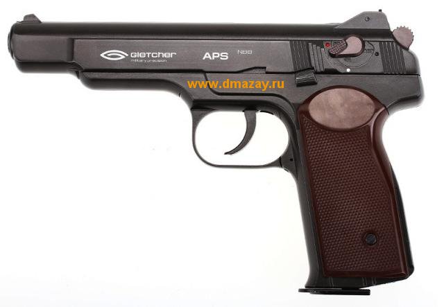 Пистолет Gletcher APS NBB 4,5 мм газобаллонный Глетчер АПС NBB пневматический калибр .177 металлический черный 41154