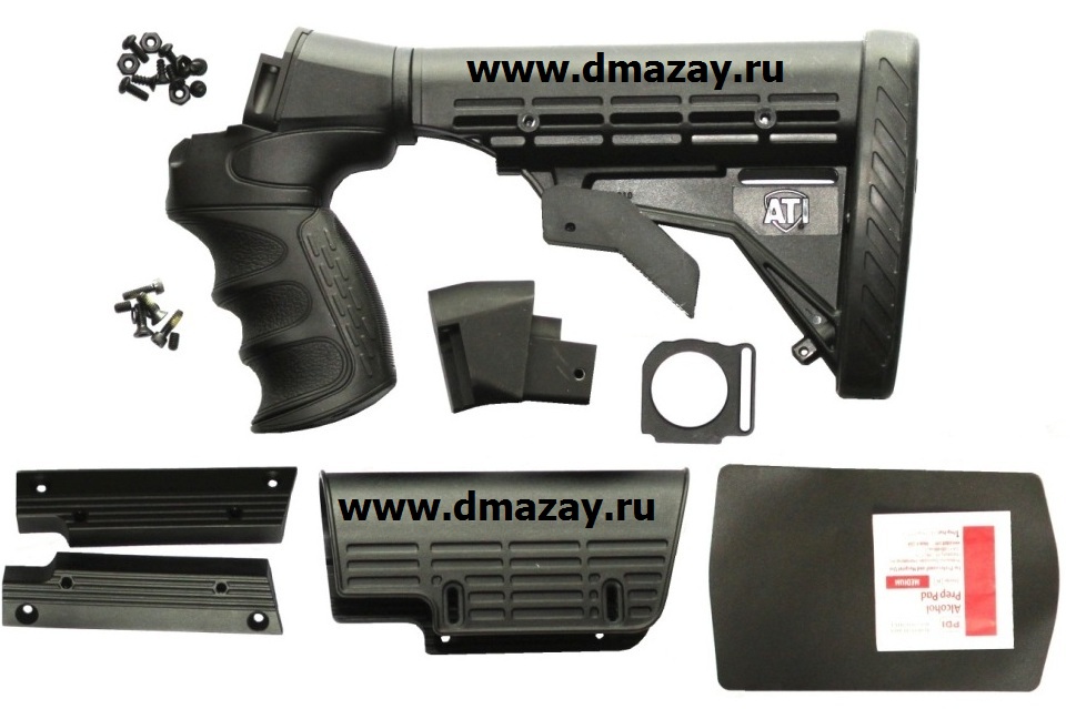 Приклад тактический регулируемой по длине для карабинов Сайга (Saiga) ADVANCED TECHNOLOGY INTERNATIONAL (ATI) A.1.10.1146 пластик цвет черный