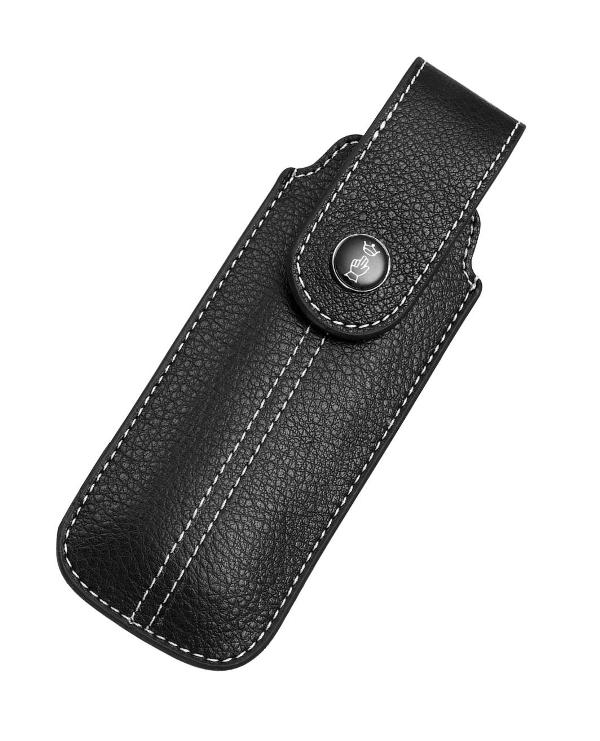 Чехол закрытый для складного ножа длиной до 12,5 см Opinel Опинель Chic Black Leather 001546