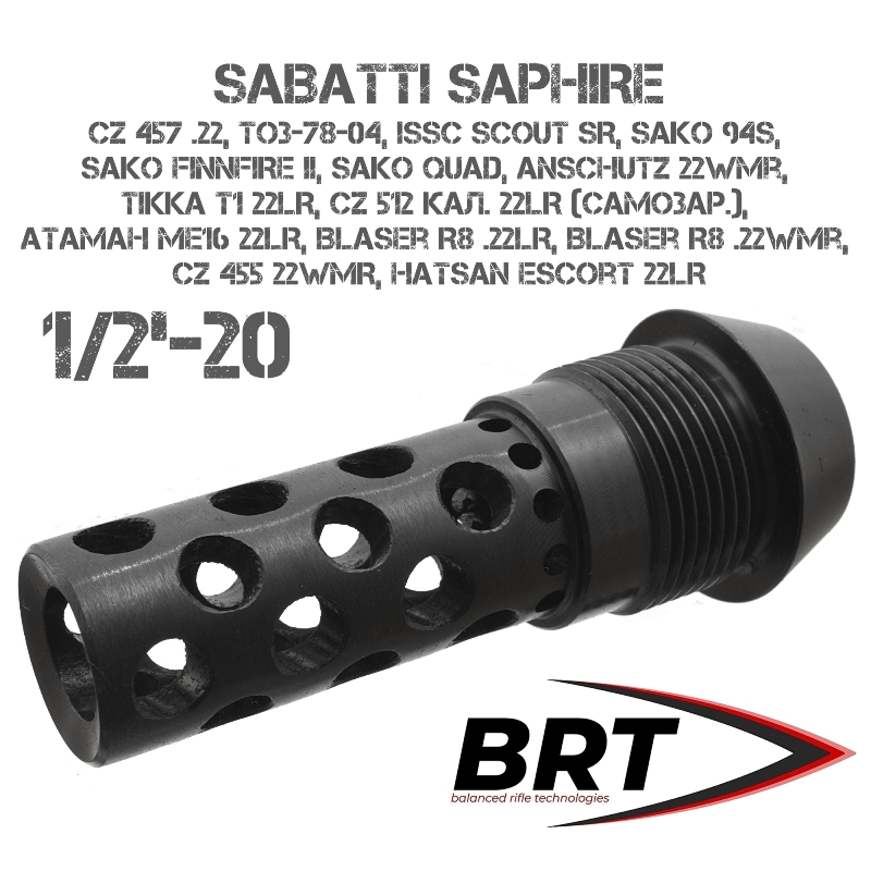 ДТК Dual Brake для SABATTI Saphire с внешней резьбой для накручивания банок BRT (Брт), резьба 1/2"-20 UNF