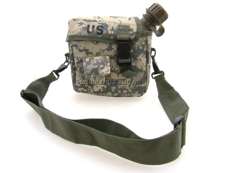 Фляга армии США 1.83 литра Multicam в комплекте с  ремнем и чехлом, Полынь цифра