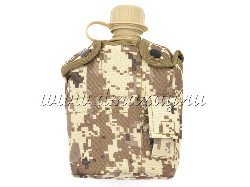 Фляга армии США 1 литр в комплекте с алюминиевой кружкой и чехлом, цвет Desert Camo (пустыня цифра)