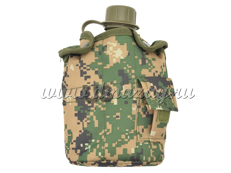 Фляга армии США 1 литр в комплекте с алюминиевой кружкой и чехлом, цвет Marpat