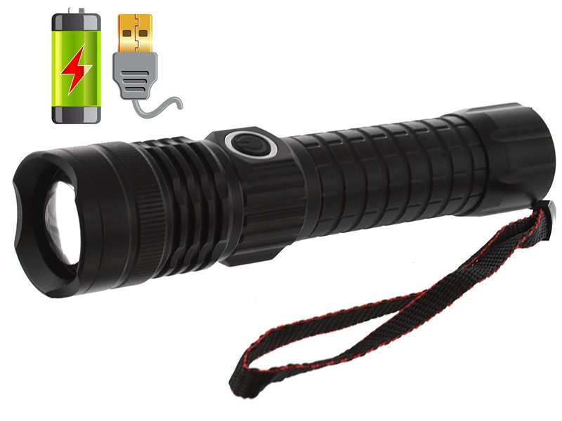 Фонарь LED ручной светодиодный P-A91-P50 с зарядкой от USB