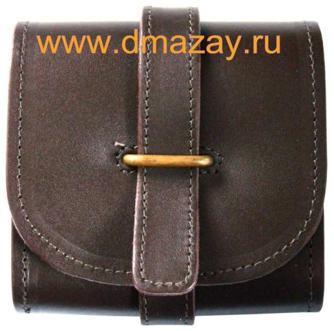 Подсумок (футляр) комбинированный Акрополис на 10 патронов натуральная кожа коричневый Akropolis ФП-3