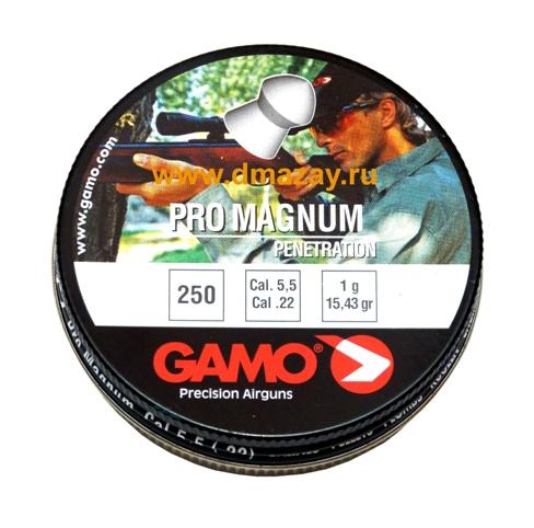 Пульки (пули) для пневматического оружия (пневматики) GAMO PRO MAGNUM PENETRATION (Гамо Про Магнум) калибра 5,5 мм вес 1 г 250 штук в жестяной банке