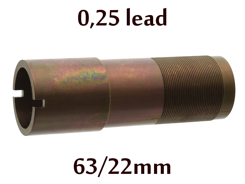 Дульная насадка (чок) 12 калибра из легированной стали на МР (ИЖ) 155, 153, 27 длина 63/22мм, сужение 0,25 lead - цилиндр с напором (IC) (13201)