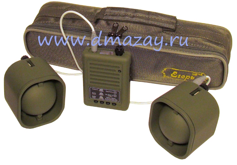 Манок электронный для охоты (имитатор голосов) Т-МЕДИА Егерь- 56D (224 голоса) с двумя активными динамиками ЕГЕРЬ АВЗМ до 4000 метров, картой памяти и чехлом (КОМПЛЕКТ)