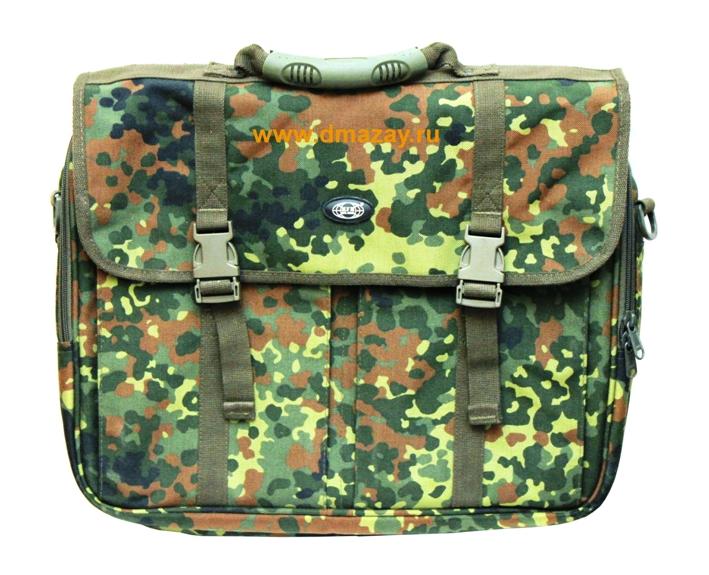 Сумка (портфель) для документов карт ноутбука тактическая BW Aktentasche Laptop Cordura Flecktarn камуфлированная MFH 30213V флектарн Германия