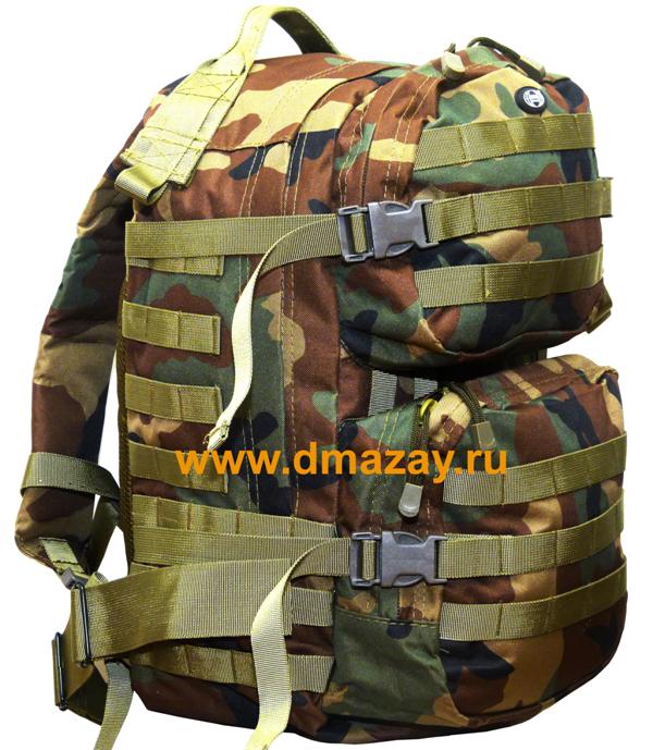 Рюкзак тактический US Rucksack Woodland Max Fuchs охотничий камуфлированный Cordura лес камуфляж MFH 40 литров 30343T Германия