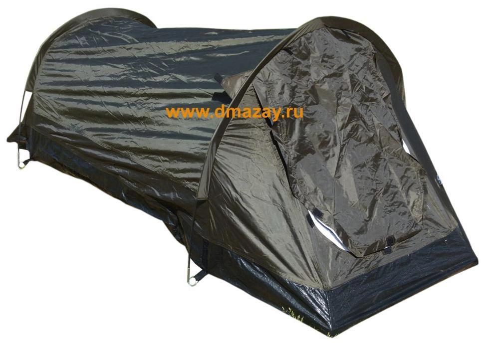 Палатка одноместная Minipack Green Polyester 190T PU зеленая с противомоскитной сеткой непромокаемое дно MFH 32153B