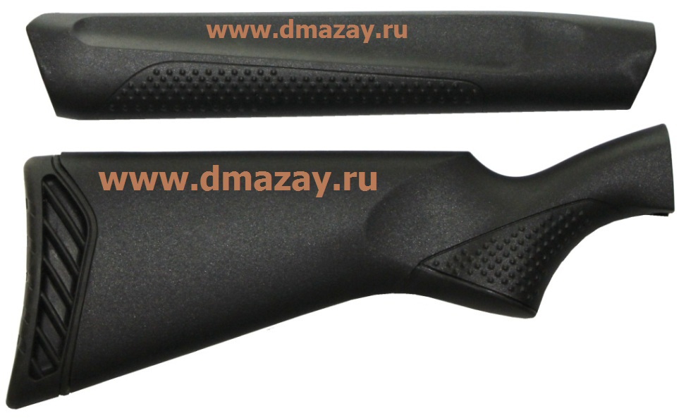Приклад и цевье (комплект) для охотничьего ружья МР-155 (MP 155) пластик черный  ИЖМЕХ