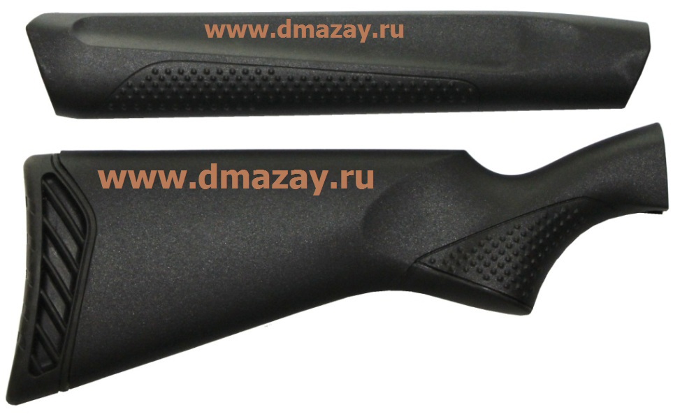 Приклад и цевье (комплект) для охотничьего ружья МР-155 (MP 155) пластик черный ИЖМЕХ