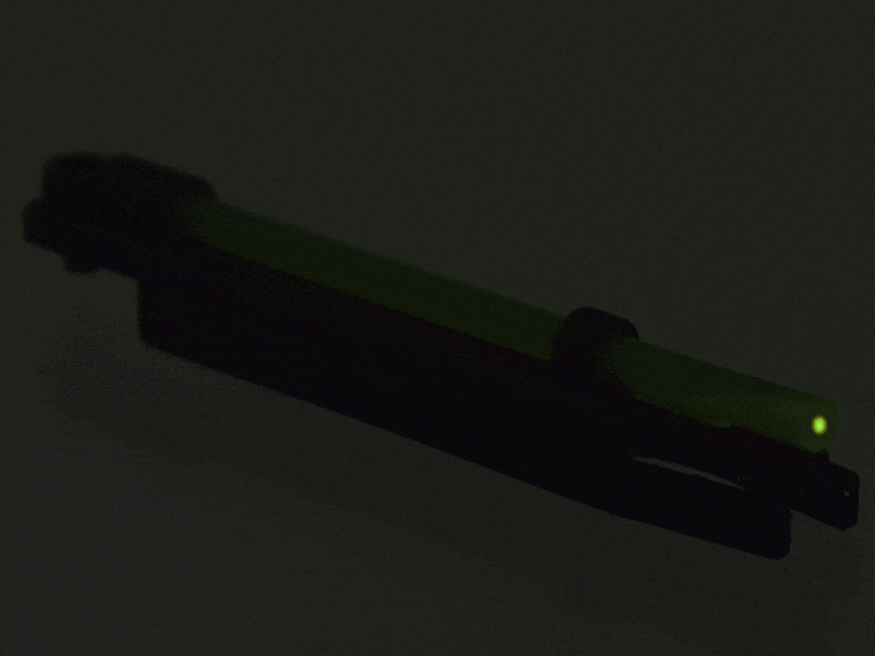 Мушка оптоволоконная+тритиевая 2в1 для дневной + ночной охоты RGL для ИЖ-27, МР-153, 155, 156, ТОЗ-34 и прочих с прицельной планкой шириной 5,5-8,3мм, диаметр 3,4мм, Зеленая