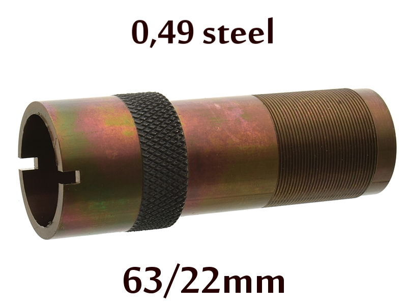 Дульная насадка (чок) 12 калибра из легированной стали на МР (ИЖ) 155, 153, 27 длина 63/22мм, сужение 0,49 steel - полный чок (F) (13180)