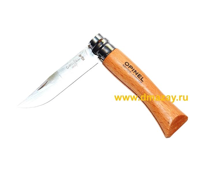 Складной нож Opinel (Опинель) Tradition 6VRI 123060 (№06 Inox) с длиной лезвия 7,3 см Франция