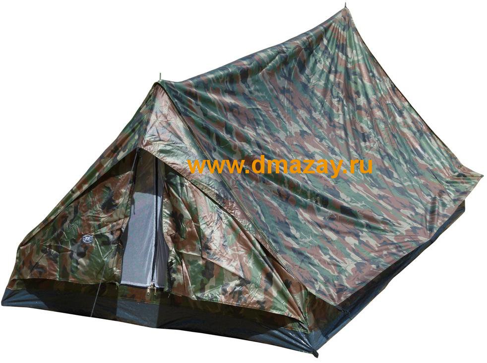 Палатка двухместная Minipack woodland Nylon 190T PU с противомоскитной сеткой непромокаемое дно MFH 32123T