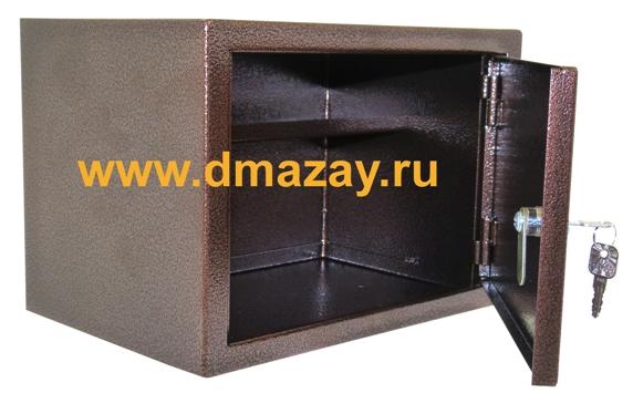 Шкаф пистолетный ПШ-11 КХЭМЗ сейф мебельный на 2 пистолета металлический замок почтового типа коричневый