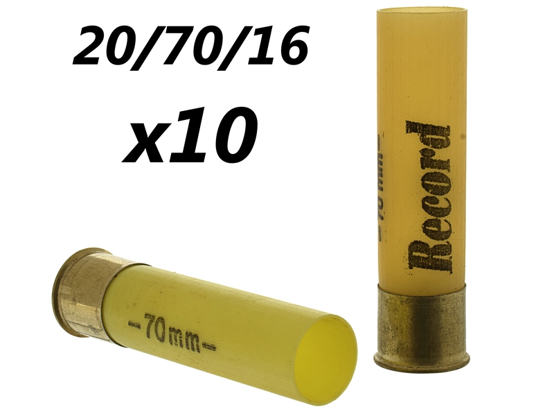 Гильза 20 калибра Рекорд 20/70/16 некапсюлировная под еврокапсюль (КВ-209) комплект 10шт