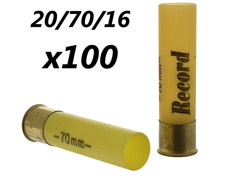 Гильза 20 калибра Рекорд 20/70/16 некапсюлировная под еврокапсюль (КВ-209) комплект 100шт