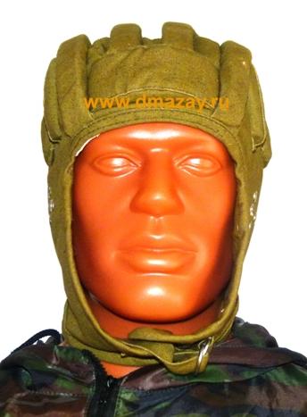 Шлем прыжковый десантный (десантника) ВДВ СССР армейский брезентовый хаки 1985 год