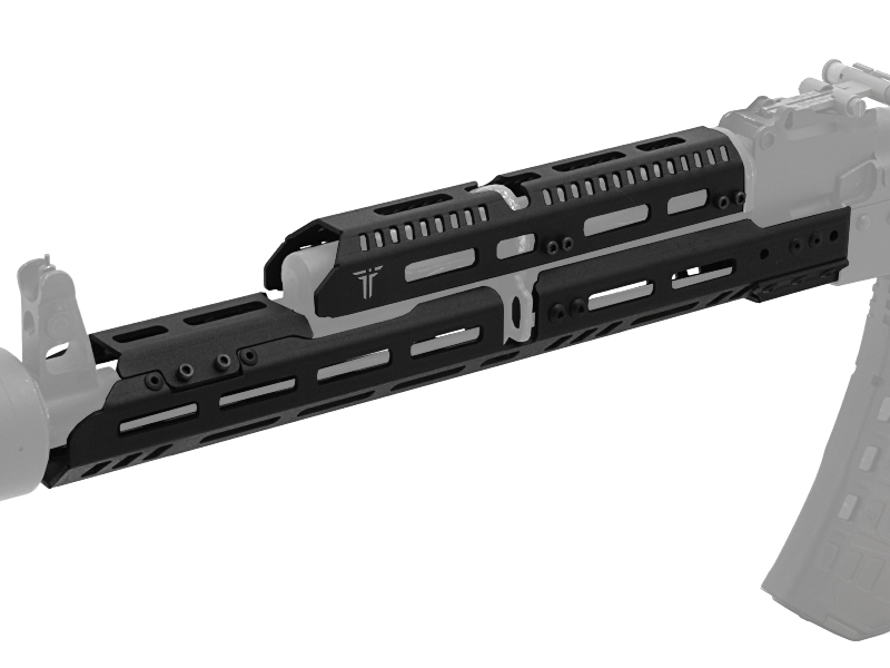Цевье тактическое трубчатое длинное с накладкой газовой трубки M-Lok для АК-74, АК-103, АК-105, АКМ, ВПО-209, TG2 "Тактические Идеи" Н-3