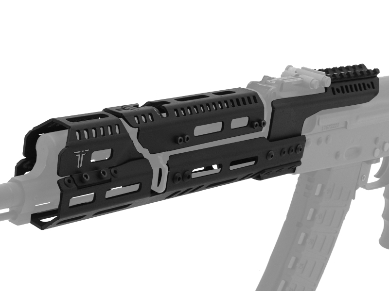 Цевье тактическое трубчатое с накладкой газовой трубки M-Lok и планкой Пикатини для коллиматора для АК-74, АК-103, АК-105, АКМ, ВПО-209, TG2 "Тактические Идеи" С-1