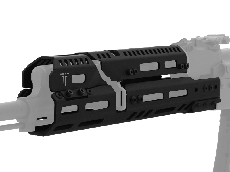 Цевье тактическое трубчатое с накладкой газовой трубки M-Lok для АК-74, АК-103, АК-105, АКМ, ВПО-209, TG2 "Тактические Идеи" Н-1