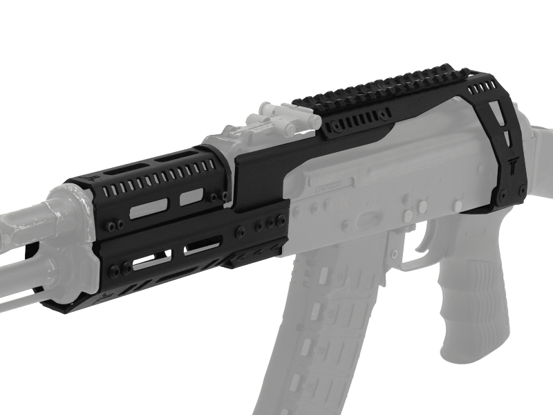 Цевье тактическое M-Lok с планкой Пикатини (Вивера) над ствольной коробкой для тепловизоров для АК-74, Сайга, Вепрь "Тактические Идеи" Н-6