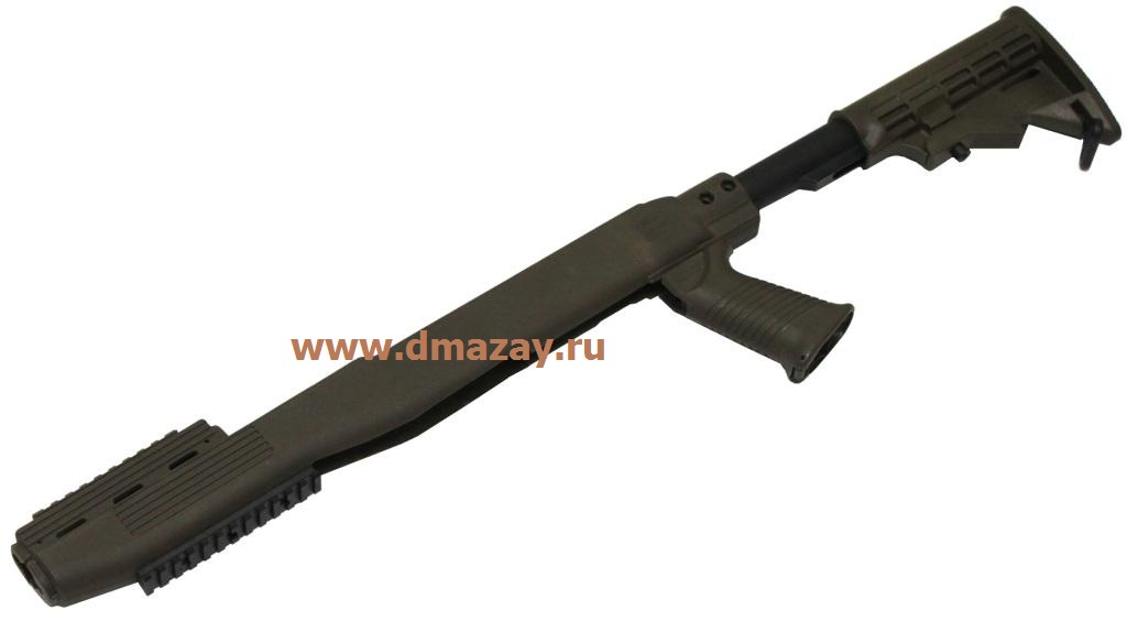 Пластиковая ложа (комплект, приклад) для охотничьего карабина СКС Tapco STK66169 OLIVEDRAB SKS-077 Stock System Bottom Rail 6 Position оливкового цвета