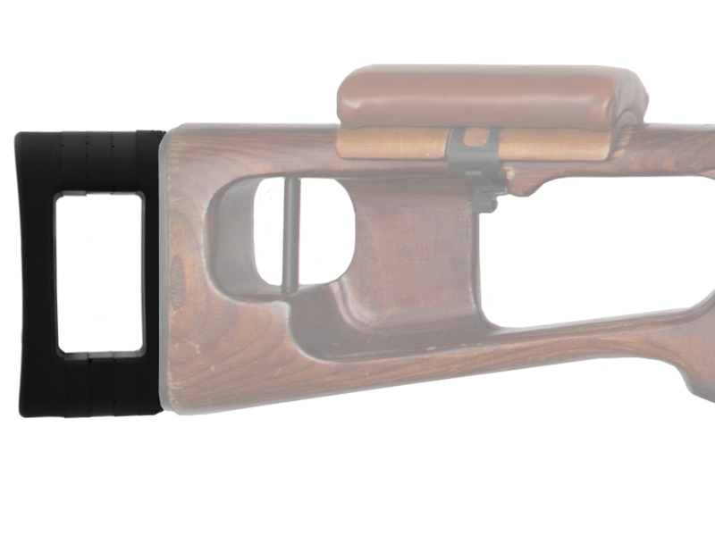 Затыльник (удлинитель приклада) на 17-25-35-45-55мм для ТИГР (СВД, TG3) для штатных деревянных прикладов, арт. ТОР-СВДУ3/55
