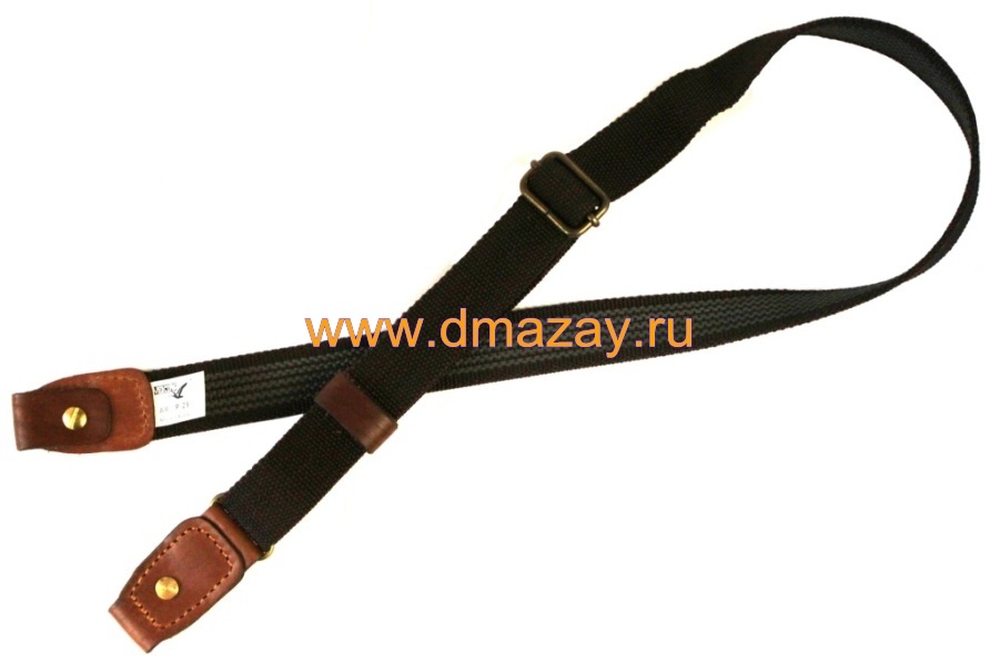 Ремень погонный (погон) регулируемый по длинне для ружья (ружейный) с нескользящими свойствами VEKTOR (ВЕКТОР) Р23 из полиамидной ленты для быстросъемных антабок