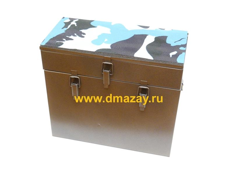 Ящик рыбацкий (рыболовный) металлический двухсекционный большой с седушкой для зимней рыбалки 6-01-0113